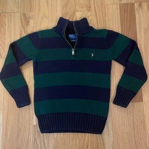 Polo by Ralph Lauren Boys 3/4 Zip-Up Pullover Cotton Sweater Size 6